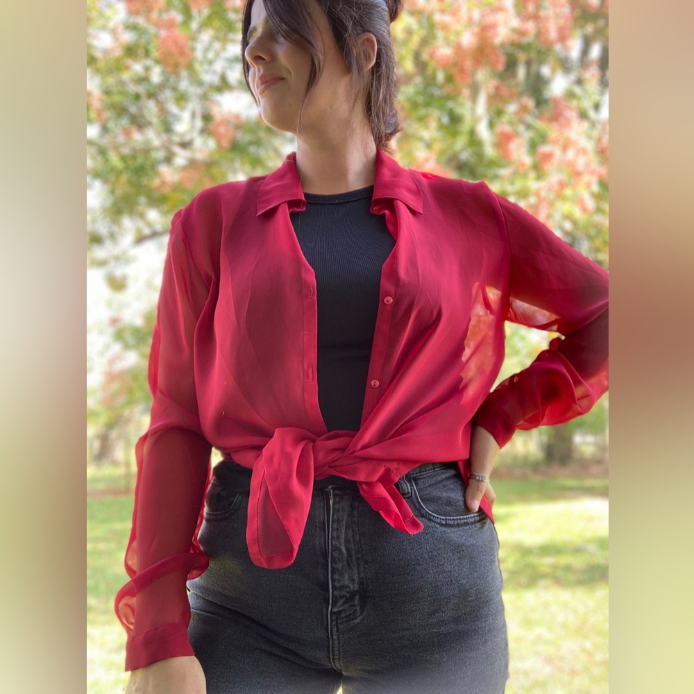 Vintage see through button up